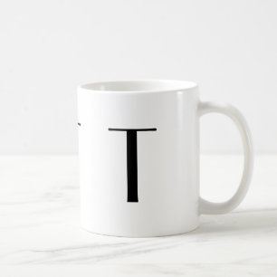 Monogram Initial T Black & White Modern Coffee Mug