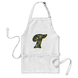 Monogram Initial T Daisies Floral Art Standard Apron