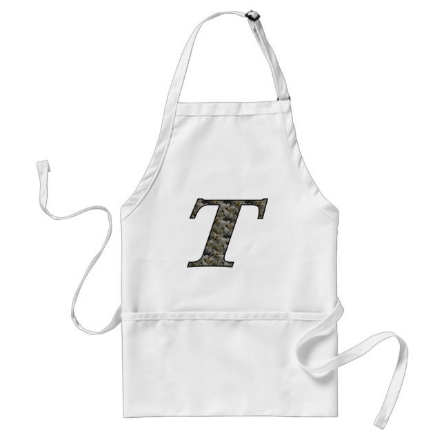 Monogram Initial T Hydrangea Floral Apron (Front)