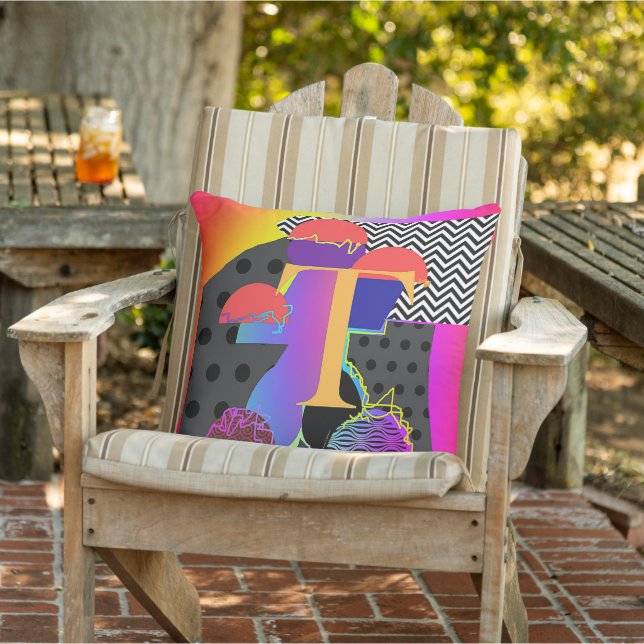 Monogram Initial T Multi  Cushion (Chair)