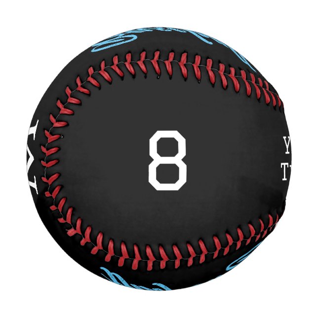 Monogram Initial Team Name Number Baseball (Front Left)