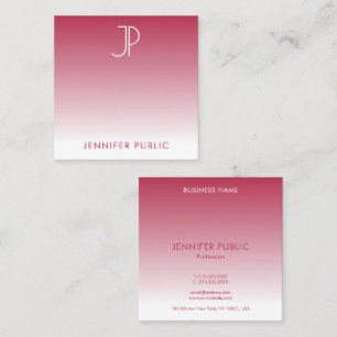 Monogram Initial Trend Colour Viva Magenta Templat Square Business Card