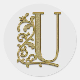 monogram initial U stickers