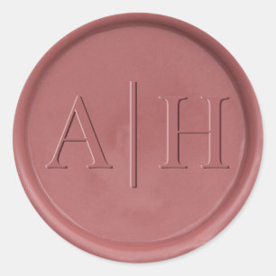 Monogram Initial Vintage Rose Wax Seal Sticker
