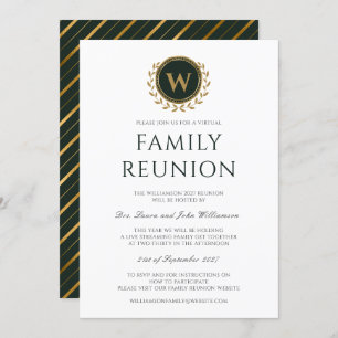 Monogram Initial Virtual Family Reunion Invitation
