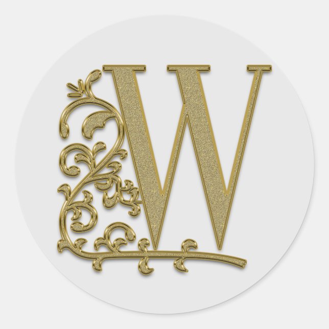 monogram initial W stickers (Front)