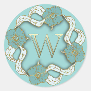 monogram initial W stickers