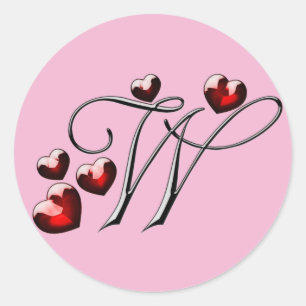 monogram initial W stickers
