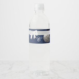 Monogram Initial Water Bottle Label AirForce Dress