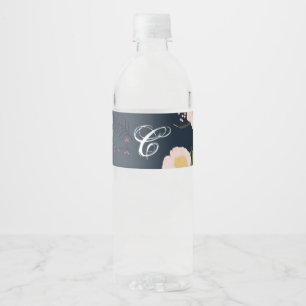 Monogram Initial Water Bottle Label Baby Pink Cosm