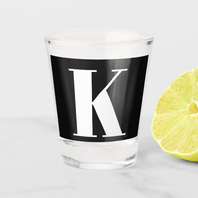 Monogram Initial Wedding Bridal Shower Gift Favour Shot Glass (Front)