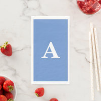Monogram Initial White Custom Name Cornflower Blue