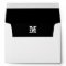 Monogram Initial White Envelope, Black Lined RSVP