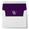 Monogram Initial White Envelope, Plum  Liner