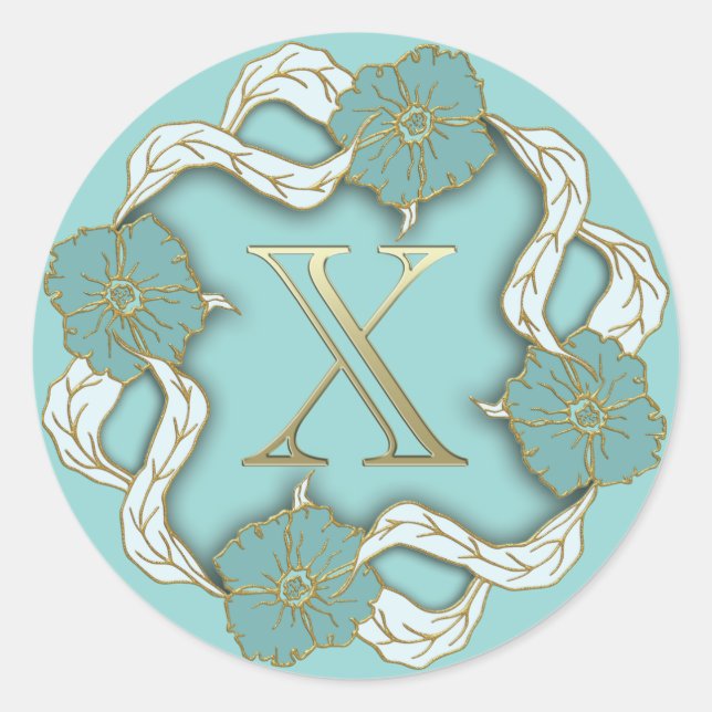 monogram initial X stickers (Front)