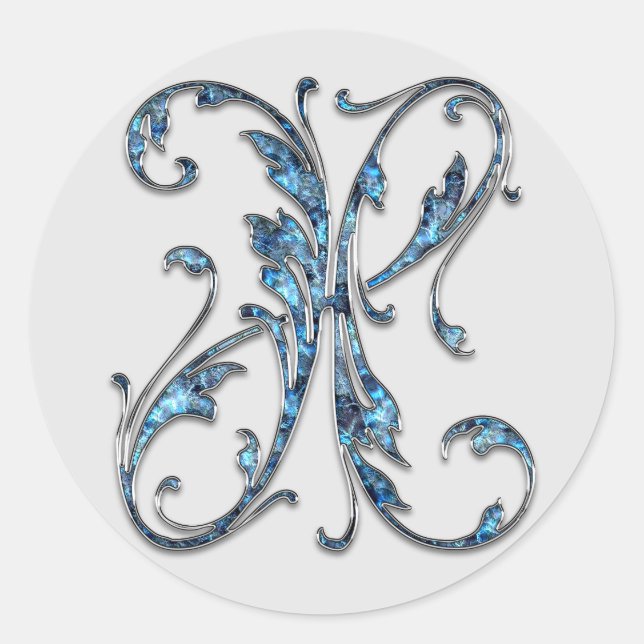 monogram initial X stickers (Front)