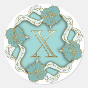 monogram initial X stickers