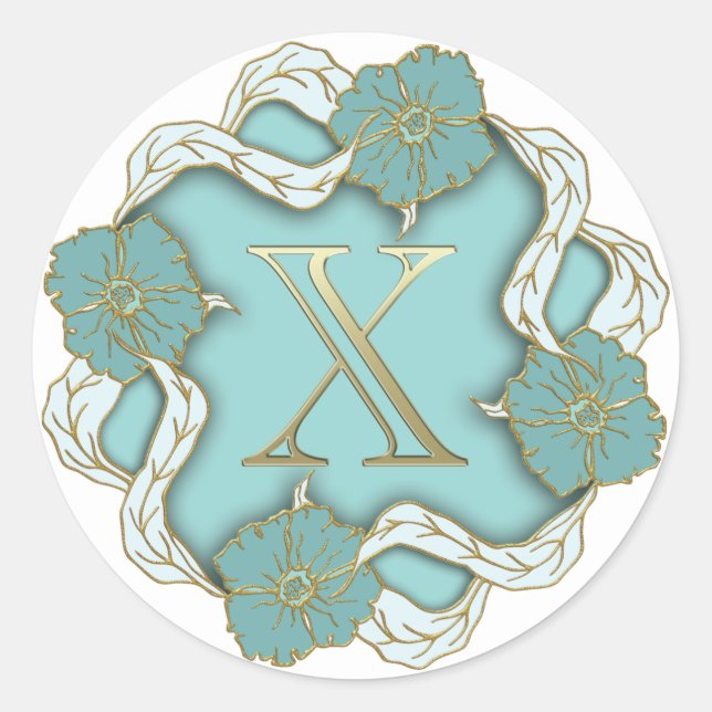 monogram initial X stickers (Front)