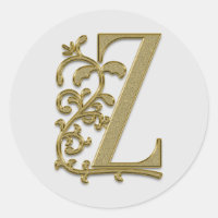 monogram initial Z stickers