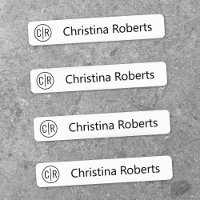 Monogram initials and text fabric clothing labels