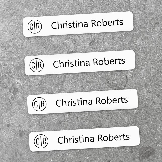 Monogram initials and text fabric clothing labels (Monogram initials and text fabric clothing labels)