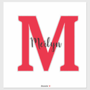 Monogram Initials Black Red Custom Name Color