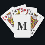Monogram Initials Black White Custom Name Gift Playing Cards<br><div class="desc">Monogrammed initial which you can edit! Designed with simple,  elegant and trendy black and white background,  you can change the colour if you wish.</div>