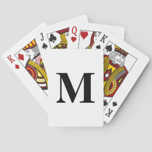 Monogram Initials Black White Custom Name Gift Playing Cards