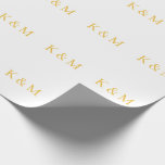 Monogram Initials Bride Groom Couple Name Wedding Wrapping Paper<br><div class="desc">Designed with text template for monogrammed initials which you can customise! You may also change the colours as you wish.</div>