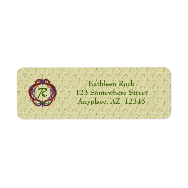 Monogram Initials Celtic Design Address Label Return Address Label (Front)