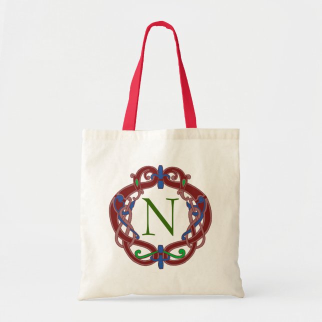 Monogram Initials Celtic Design Personalised Tote Bag (Front)