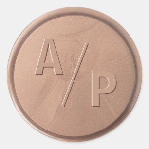 Monogram Initials Chocolate Brown Seal Sticker