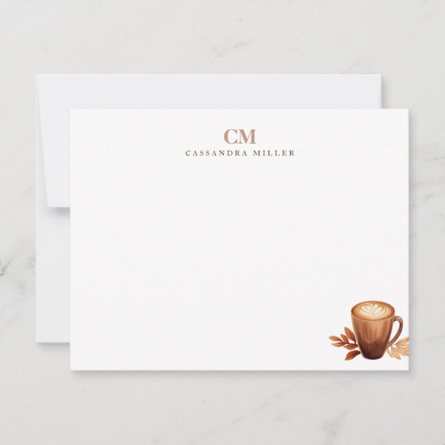 Monogram Initials Coffee Lover  Card (Front)