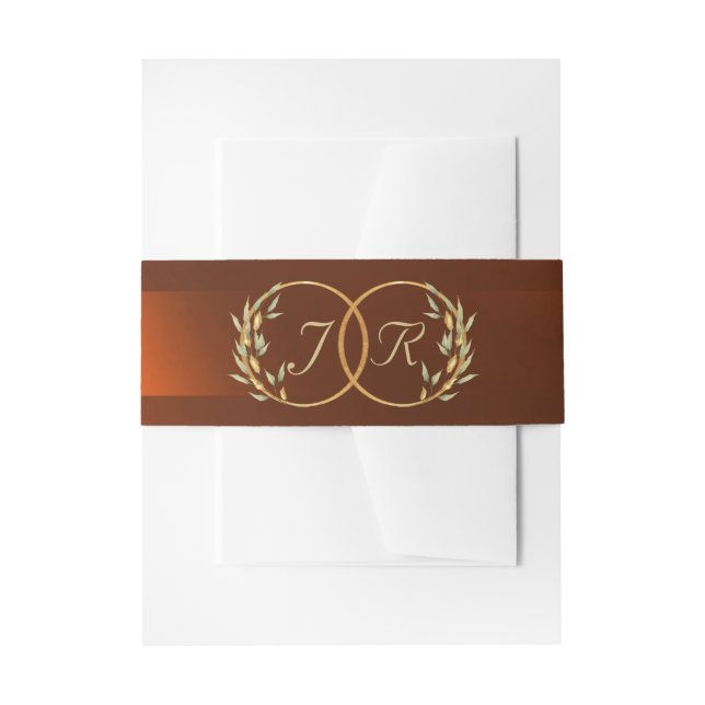 Monogram Initials  - Copper Invitation Belly Band (Front Example)