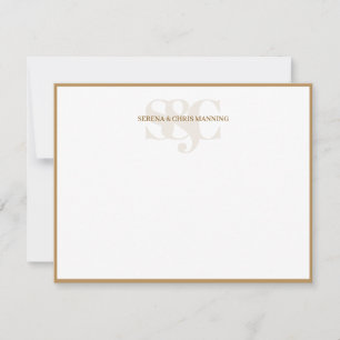 Monogram Initials Custom Couple Wedding Coffee Card