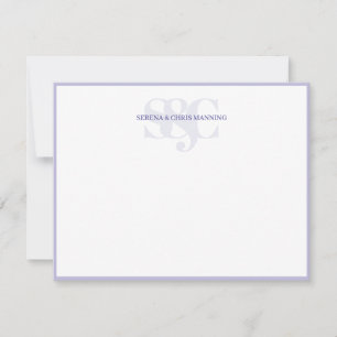 Monogram Initials Custom Couple Wedding Lavender Card