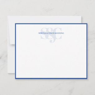 Monogram Initials Custom Couple Wedding Royal Blue Card