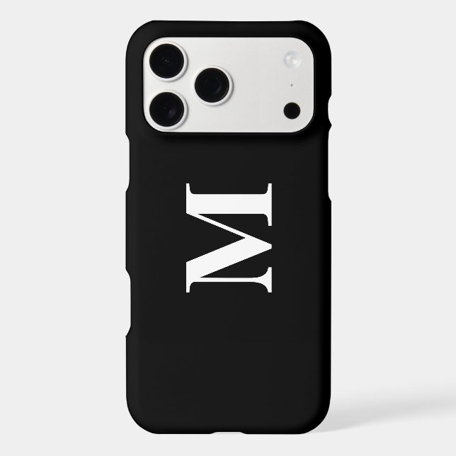 Monogram Initials Custom Name Black White Gift (Back)