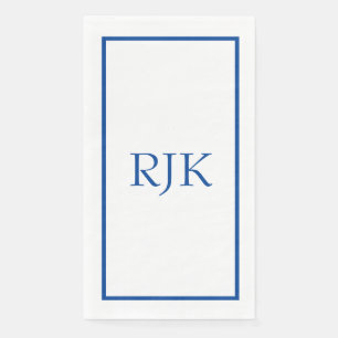 Monogram Initials Custom Name Blue Trendy 2023  Napkin