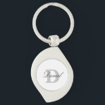Monogram Initials Father's Day Gift Custom Name  Key Ring<br><div class="desc">Designed with custom text templates for monogrammed initial & custom name,  this makes a wonderful gift for father's day,  birthday,  wedding party favours etc!</div>