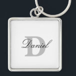 Monogram Initials Gift Custom Name Father's Day  Key Ring<br><div class="desc">Designed with custom text templates for monogrammed initial & custom name,  this makes a wonderful gift for father's day,  birthday,  wedding party favours etc!</div>