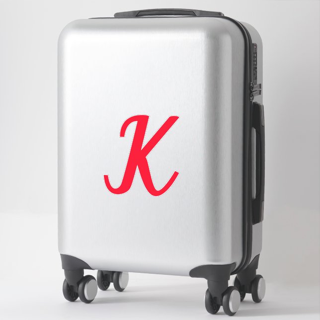 Monogram Initials Letter Red Bold Custom Name Text (Suitcase)