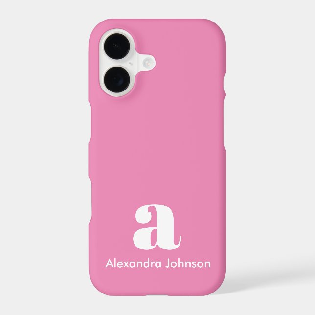 Monogram Initials Minimal Simple Pink Modern (Back)