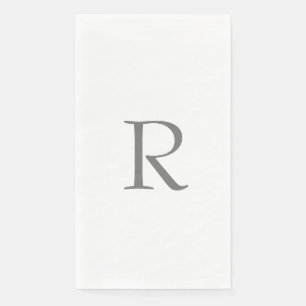 Monogram Initials Name Grey Grey White Napkin