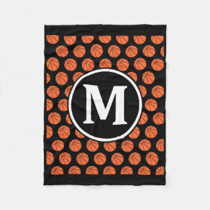 Monogram Initials Name Letter M Sketll Pattern Spo Fleece Blanket