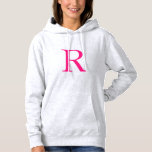Monogram Initials Name Pink Mother's Day Gift Cute Hoodie<br><div class="desc">Designed with elegant and simple light grey/grey colour background and template for monogrammed name initial which you can edit!</div>