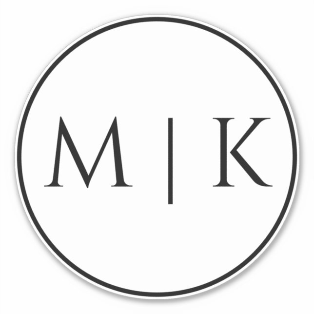 Monogram Initials Name Simple Minimal Wedding (Front)