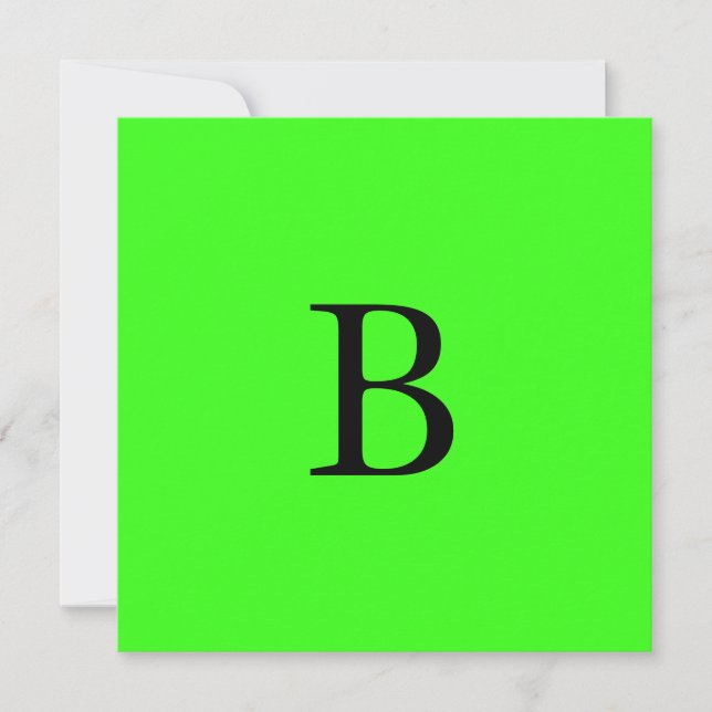 Monogram Initials Neon Green Bright Colourful Cool (Front)