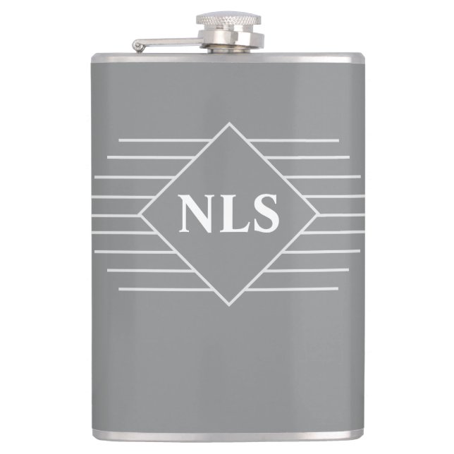 Monogram Initials on a Hip Flask (Front)
