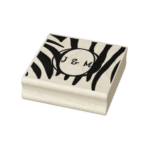 Monogram Initials on Zebra Print Stamps
